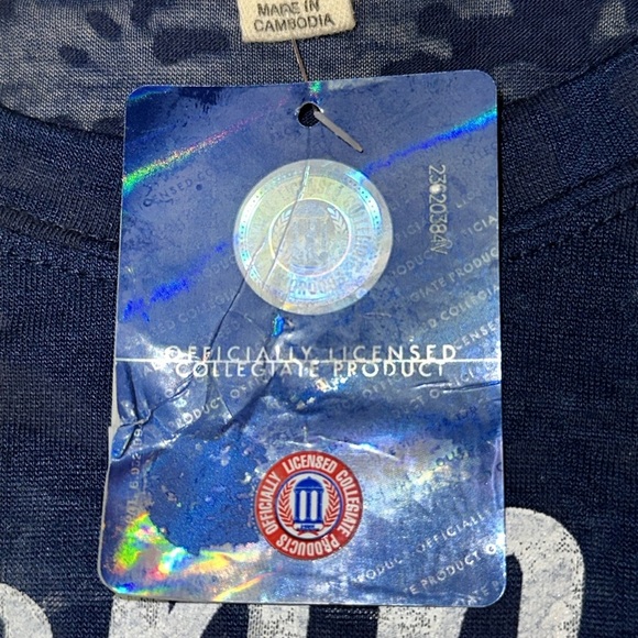 Zenana Outfitters Penn State Cotton Blend Floral Sheer Crew Neck Longsleeved Tee - Picture 7 of 8